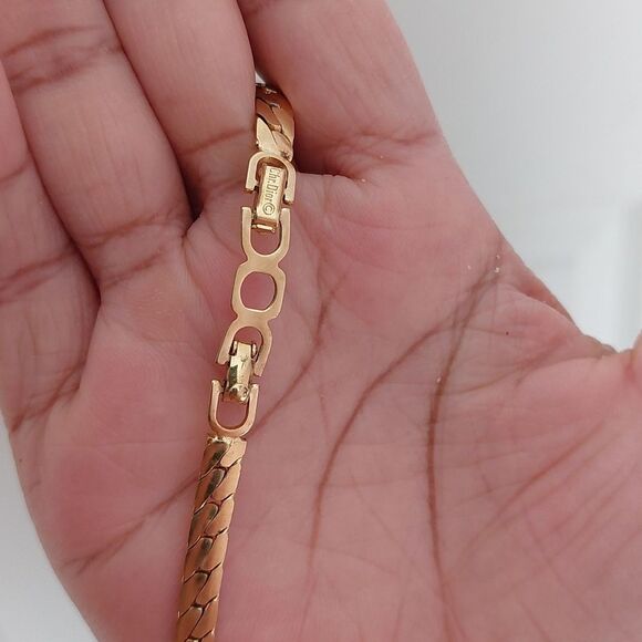 Christian Dior Crystal Embellished Gold Tone Statement Collar Necklace - Picture 8 of 9